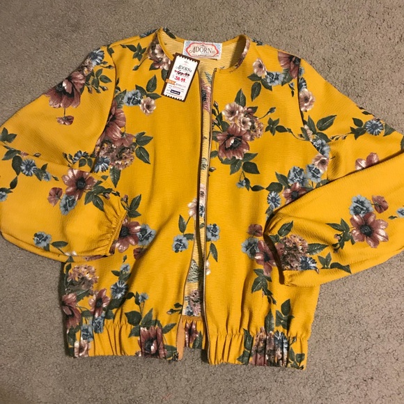 Adorn It Jackets & Blazers - Lightweight Floral Bomber Jacket